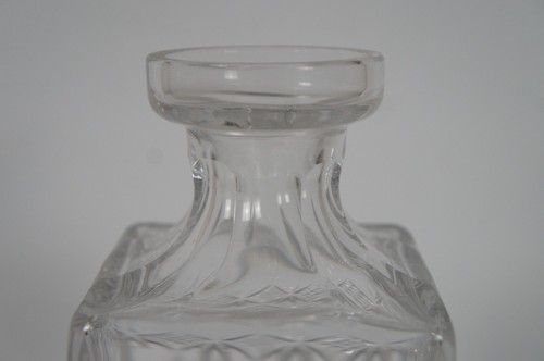 Vintage geschliffen Kristall Quadratisch Whisky Karaffe Glaskaraffe 10" - Bild 5 von 12