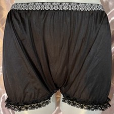 Custom Vintage Style Black Panties Sz 8 Sissy Wide Gusset