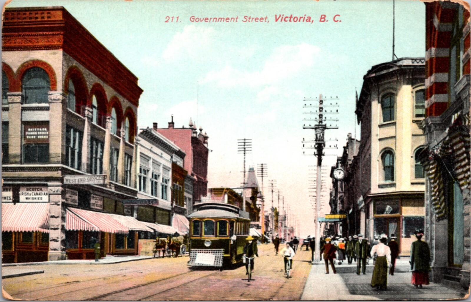 Postcard Government Street in Victoria, British Columbia, Canada