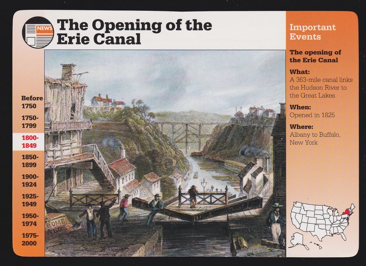 OPENING OF THE ERIE CANAL Lockport DeWitt Clinton GROLIER STORY OF AMERICA CARD | eBay