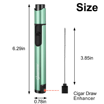 Metal Butane Lighter Single Jet Blue Flame Lighters with Cigar punch with Box