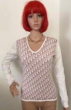    Christian Dior    John Galliano  Trotter Monogram Logo Sweater Sz:Us:10