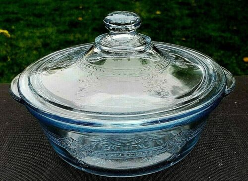 Anchor Hocking Fire King Philbe Sapphire Blue Ovenware 17 oz Baker 