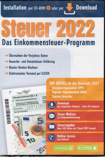 Steuer 2022 CD EinkommenssteuerProgramm Steuererklärung Aldi 2023