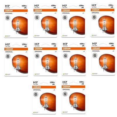 10X OSRAM H7 12V 55W Glühlampe Fernscheinwerfer PX26d 64210 Autolampe HalogenKfz