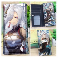Genshin Impact Anime Cosplay Unisex Long Bifold Wallet Card Cash Wallets 12