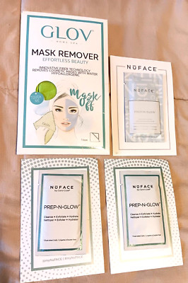 Nuface Lot Prep N Glow Cloth & Glow Home Spa Mask Remover Microfiber Cleanser