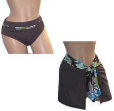 Lot of 2 Body I.D. Swimsuit Bottoms Cover Up Wrap Skirt Womens 11/12 NWT