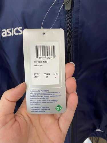 Nueva Chaqueta Cirro rompevientos Asics Niños Jóvenes Talla Pequeña - Imagen 6 de 6
