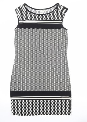 Max Studio Damen Etuikleid schwarz Polyestermischung Größe S U-Boot-Ausschnitt