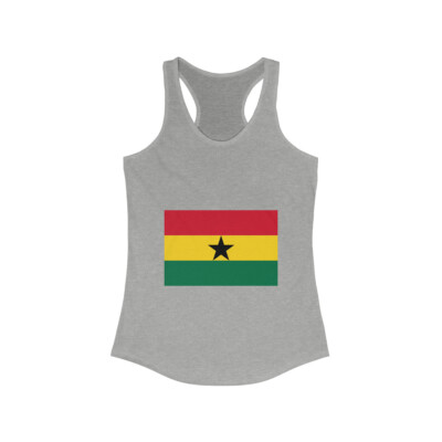 Ghana flag, Women's Ideal Racerback Tank, Black star