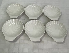 Lord Nelson Pottery England Scallop Shell Dish Trinket Vintage Set of 6