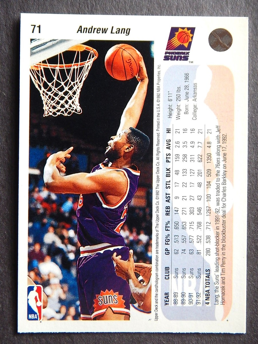 Andrew Lang #71 Upper Deck 1992-93 Basketball Card (Phoenix Suns