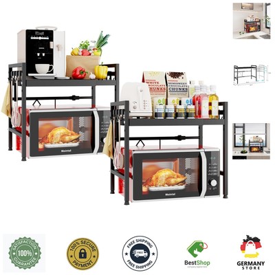Verstellbares Mikrowellenregal mit 4 stabilen Füßen - Elegantes Design