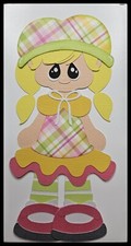 Summer Girl Blonde Hair Handmade Paper Piecing Embellishment for Cards Pages PCC