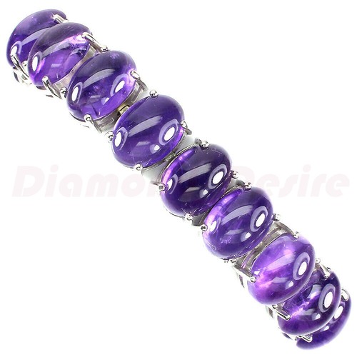 NATUR GROSSE GROSSE 10x14 AMETHYST HALSKETTE ARMBAND WEISSGOLD 925 SILBER OVAL - Bild 1 von 5