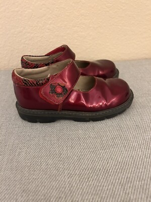 Elefanten Girls Red Patent Leather Mary Jane Shoes  Sz US 27 W (10 T)