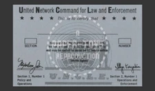 MAN FROM UNCLE AGENT CARD - VINTAGE REPRINT WITH BLACK BORDER AS SHOWN