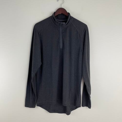 Duluth Trading 1/4 Zip Pullover Poly/Wool Blend Base Layer Dark Gray Mens M