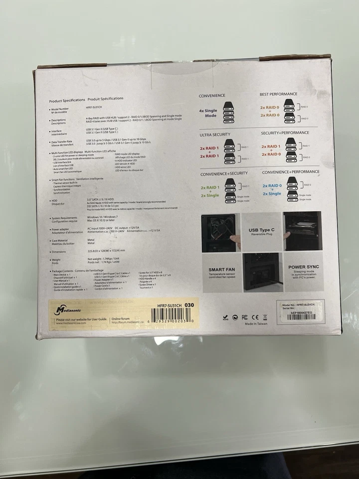 Mediasonic ProBox 4-Bay External Enclosure USB 3.1 Gen2 HDD RAID Case NEW SEALED - Image 2 of 4