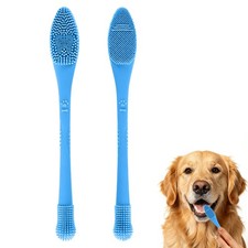 PHCODLAN Dog Toothbrush 2-piece Tooth Brushing 1 Count Pack of 1 , Blue