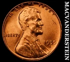 1955-S Lincoln Wheat Cent - Red Choice Gem Brilliant Unc  No Reserve  #G7915