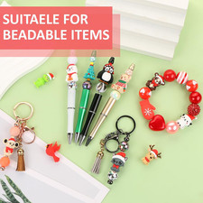 12 PCS 3D Christmas Animal Silicone Focal Beads for Pens, Focal Beads Bulk fo...