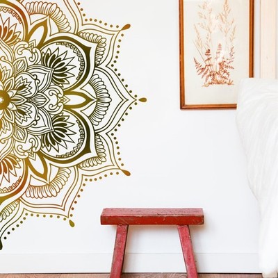 Lotus Mandala Aufkleber einfache Anwendung repositionierbar Leichtbau