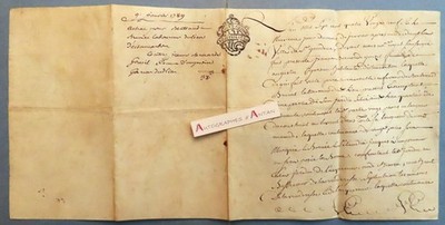   Manuskript 1789 Stempel Generalité d'Auch Estancarbon Brunet Haute Garonne