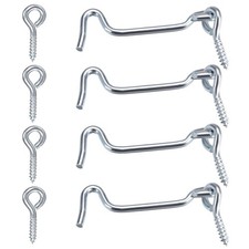 4Pcs 1.5 inches Cabin Hook Eye Latch Gate Door Swivel Window Door Hook with M...