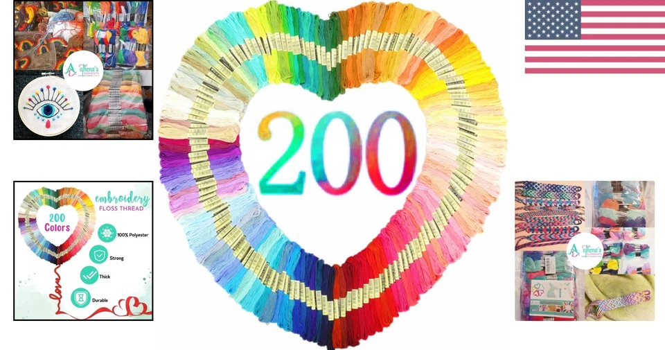 Rainbow Embroidery Floss Set - 200 Colors for All Crafting Needs - Image 2 of 4
