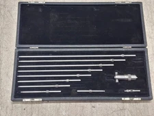 Vintage LS Starrett Vernier Depth Gauge Micrometer w/ Case, Machinist Old Tool