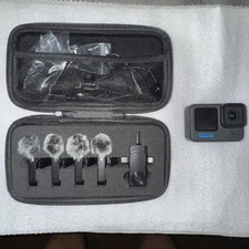 GoPro HERO 12 Waterproof Action Camera Black with battery and wireless mic set