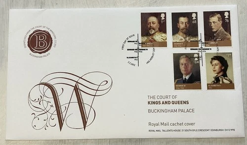 GB QEII 2012 House Of Windsor Kings and Queens Cachet FDC Buckingham Palace SHS