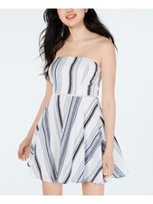 CITY STUDIO Womens Fit + Flare Mini Dress White Sleeveless Juniors 7