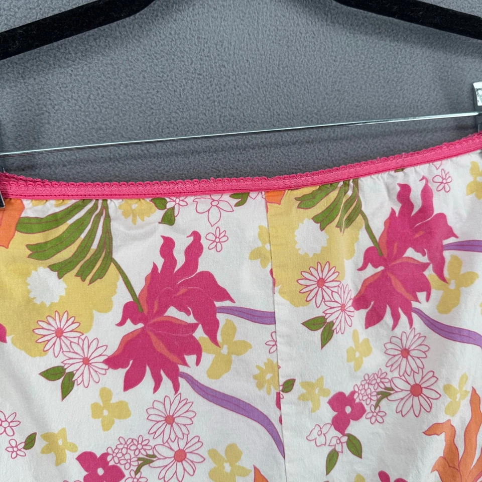 Vintage Y2K 90s Speechless Floral Skirt Elastic Waist Womens M White Pink Yellow - Image 4 of 4