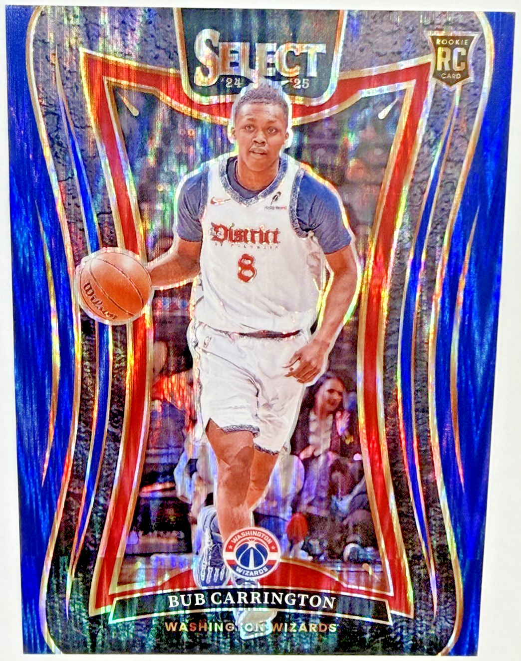 2024-25 Panini Select Mezzanine Bub Carrington #386 Blue Flash 03/99 RC ROOKIE