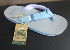 SANUK WOMEN'S ZIGGY SWITCHFIT FLIP FLOP SANDAL - LIGHT BLUE - US SIZE 8