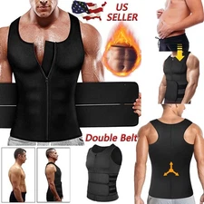 Men's Sauna Suit Sweat Vest Neoprene Shirt Body Shaper Weight Loss Waist Trainer