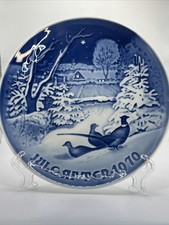B & G Copenhagen 1970 Christmas Plate Pheasants In The Snow At Christmas