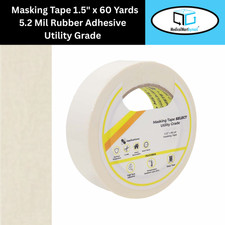 Masking Tape 1 1/2" x 60 Yards Ivory 5.2 Mil Rubber Adhesive Residue Free 24 Rls