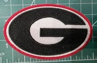 Georgia Bulldogs logo football 3" Iron On Embroidered Patch shoulder