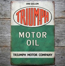 Triumph Motor Oil 8 X 12 Novelty Metal Sign Shrink-wrapped New Triumph Motor Oil 8 X 12 Novelty Metal Sign Shrink-wrapped New