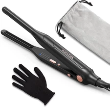 Wavytalk 3/10" Small Flat Iron, Pencil Flat Iron for Short Hair, Pixie Cut and B