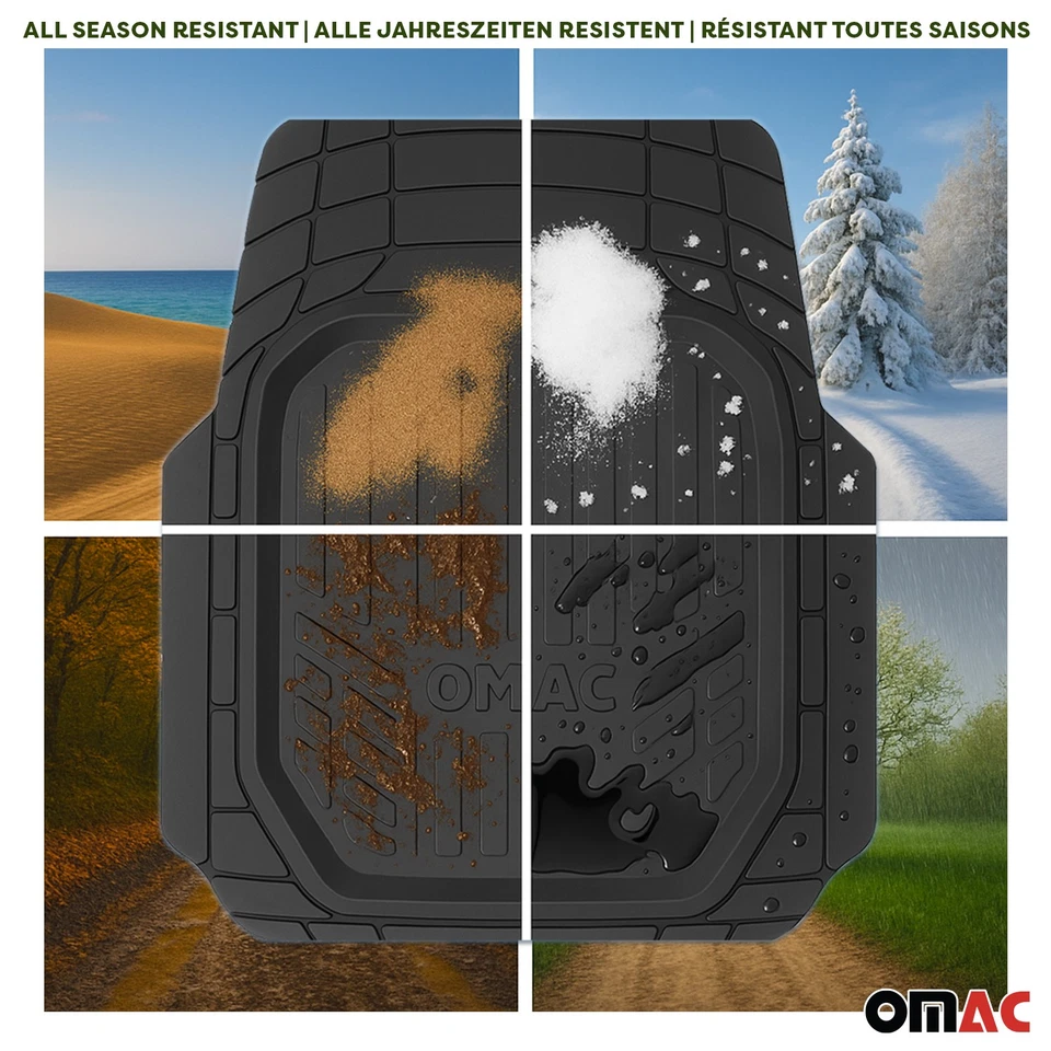 Semi-Custom fit Floor Mats Liner All Weather for Fiat 3D Black Waterproof 4Pcs - Image 4 of 4