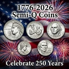 2026 SemiQ Half Dollar, 2 Quarter, Dime & Nickel ~ Philadelphia ~ Five Coin Set!