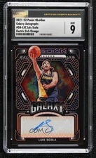 2021 Panini Obsidian Galaxy Electric Etch Orange /50 Luis Scola CSG 9 Mint Auto