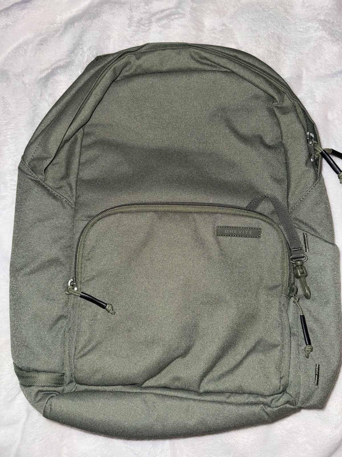 Brevite Green Solid Polyester Backpack Zip Closur… - image 1