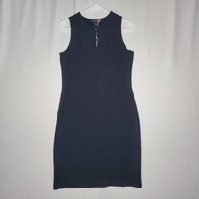 Ralph Ralph Lauren Bodycon Dress Medium Black Stretch Sleeveless Keyhole Capsule