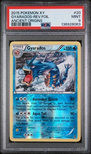 Gyarados 20/98 Reverse Holo Rare XY Ancient Origins Pokemon Card 2015 PSA 9